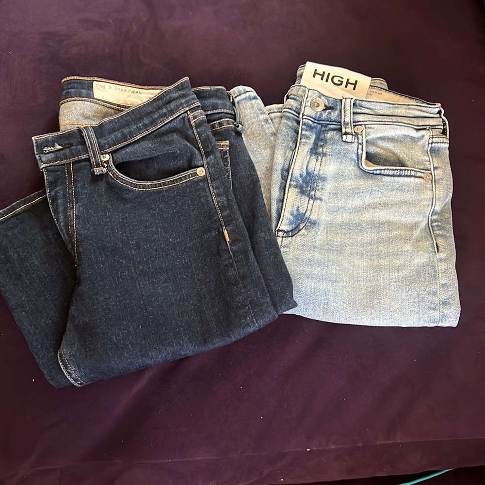 2 pairs of Designer Denim (1 NWOT) Rag & Bone / Hudson